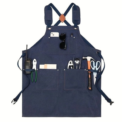 Cotton Canvas Waterproof Apron For Kitchen Cooking Gardening And Shop Use 8