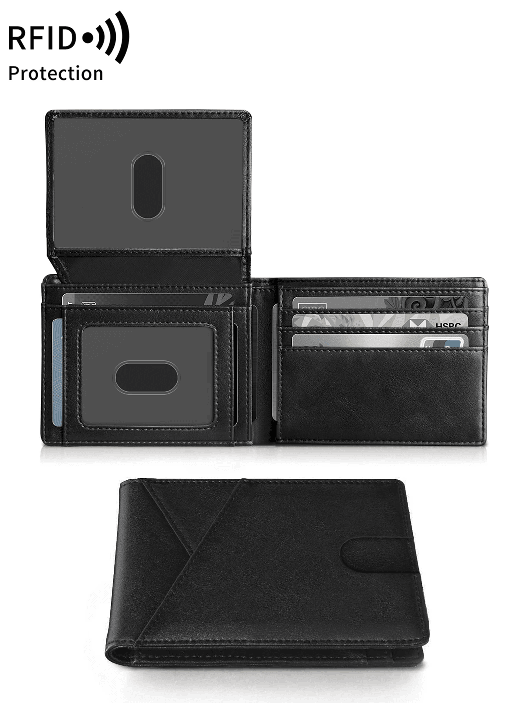 RFID Carbon Fiber Trifold Wallet For Men Ultra Thin Front Pocket Design 6