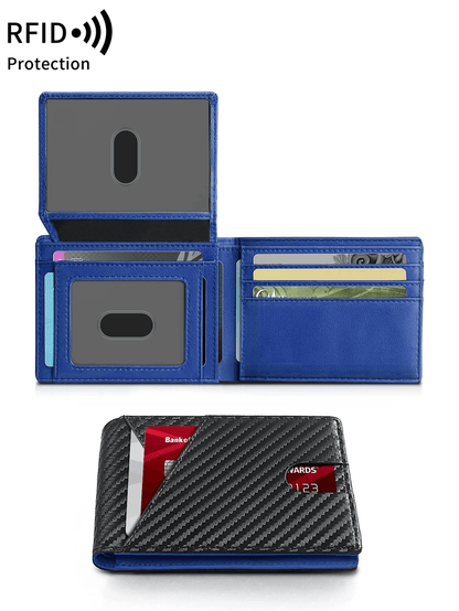 RFID Carbon Fiber Trifold Wallet For Men Ultra Thin Front Pocket Design 7