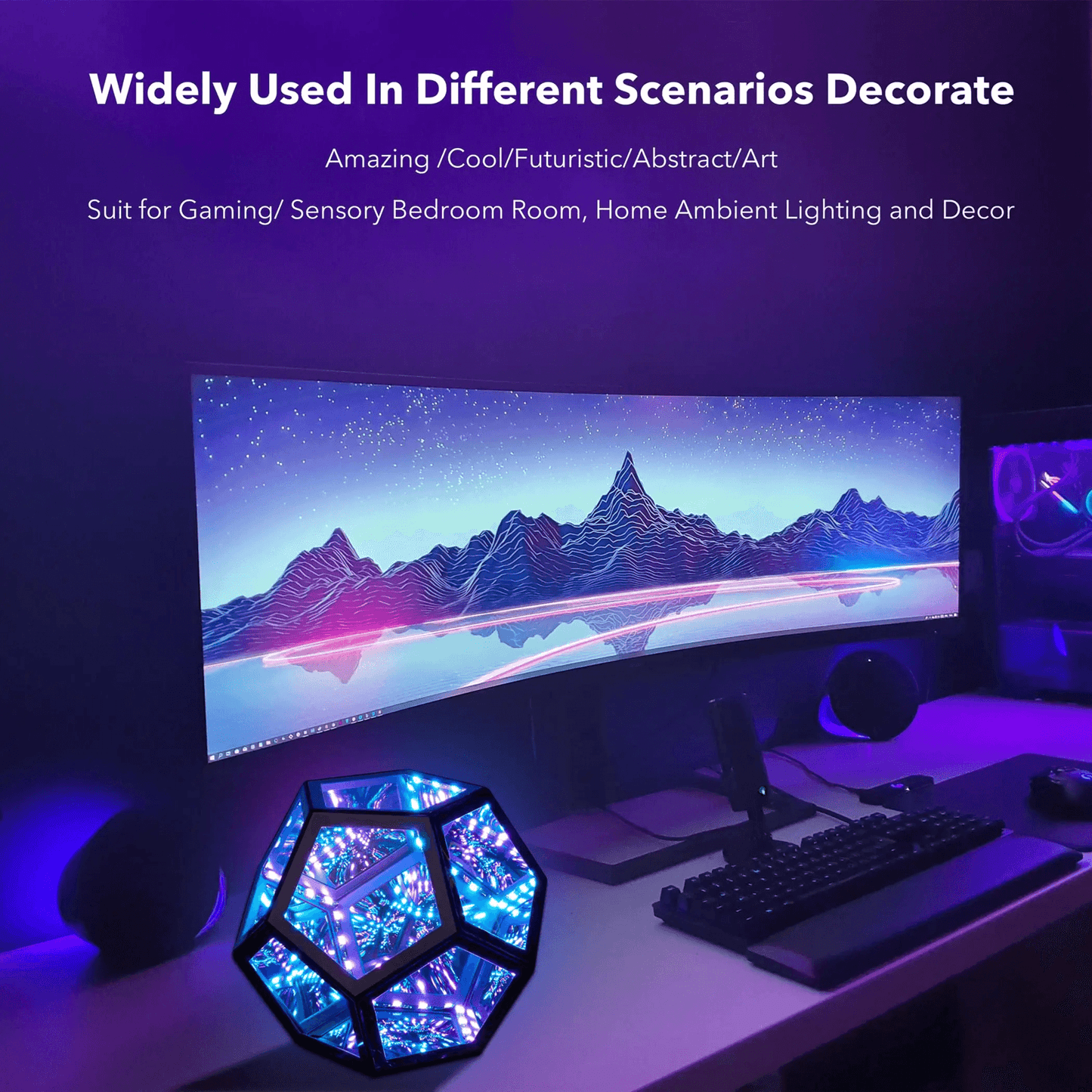 Dreamy Geometric LED Night Light Infinity Mirror Art Lamp For Home Decor And Gifts 1