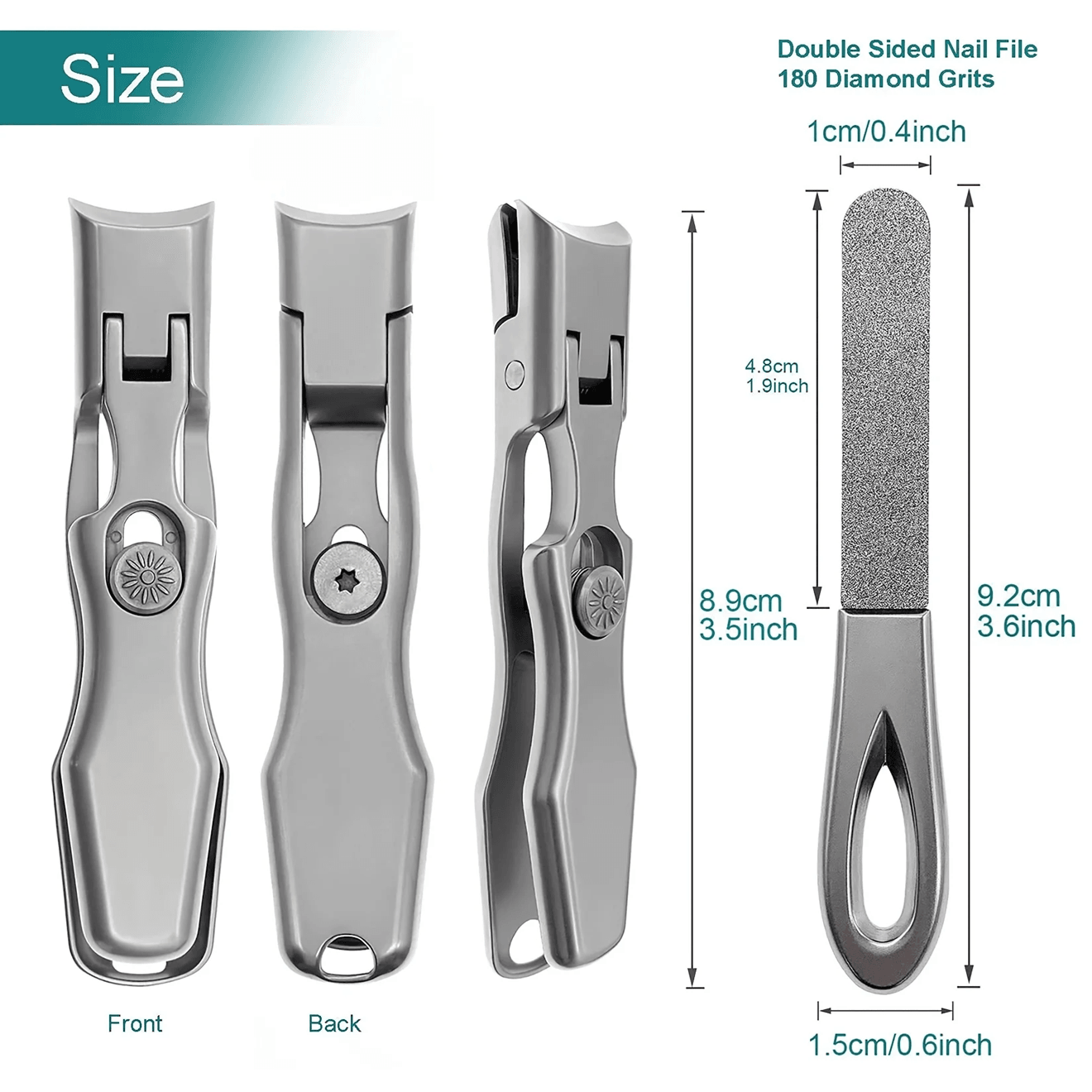 Durable Stainless Steel Nail Clippers Set Heavy Duty Professional Clippers For Thick Nails 2