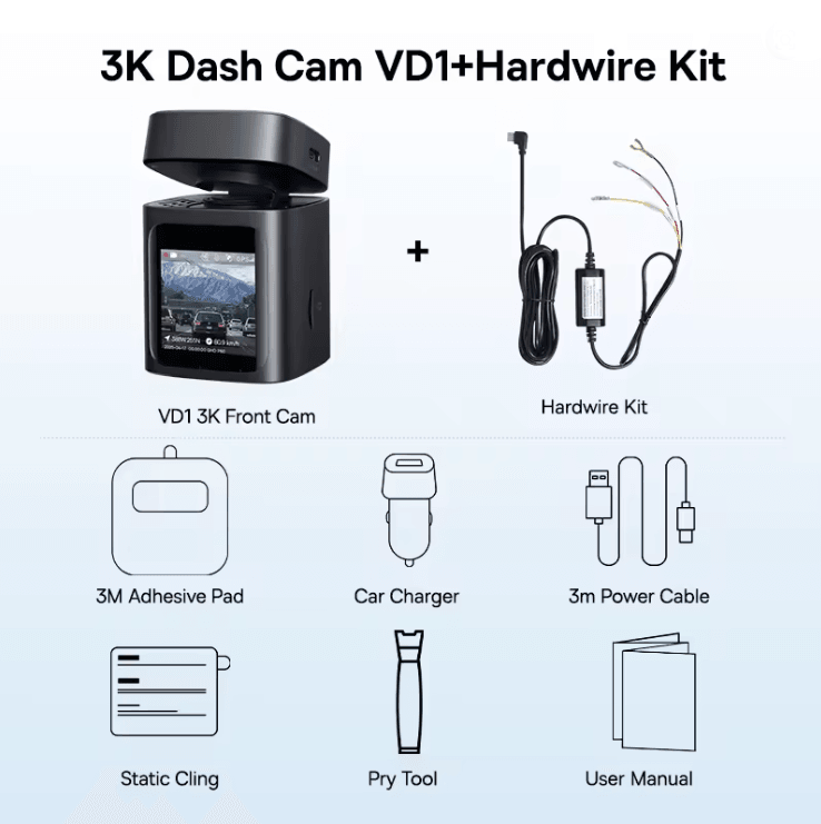 Baseus 3K Dash Cam Front And Rear Car Camera With GPS And 24H Parking Support 4