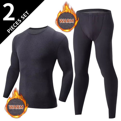 Mens Solid Color Thermal Underwear Set  Warm  Breathable Base Layer For Autumn And Winter Comfort 10