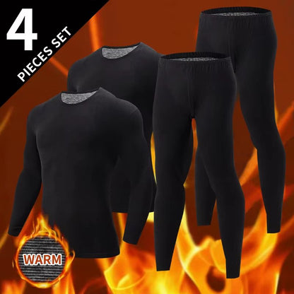 Mens Solid Color Thermal Underwear Set  Warm  Breathable Base Layer For Autumn And Winter Comfort 14