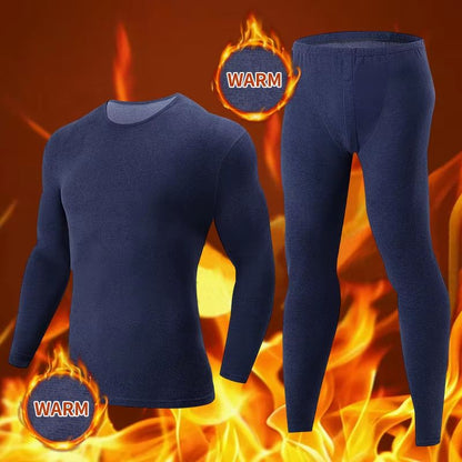Mens Solid Color Thermal Underwear Set  Warm  Breathable Base Layer For Autumn And Winter Comfort 3