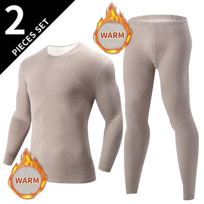Mens Solid Color Thermal Underwear Set  Warm  Breathable Base Layer For Autumn And Winter Comfort 6