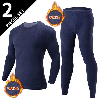 Mens Solid Color Thermal Underwear Set  Warm  Breathable Base Layer For Autumn And Winter Comfort 8