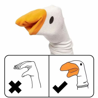 Funny Goose Duck Cartoon Socks  Cozy Cotton MidTube Winter Warm Socks For Women  Teens 1