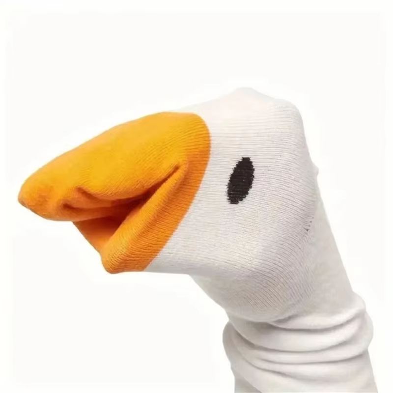 Funny Goose Duck Cartoon Socks  Cozy Cotton MidTube Winter Warm Socks For Women  Teens 3