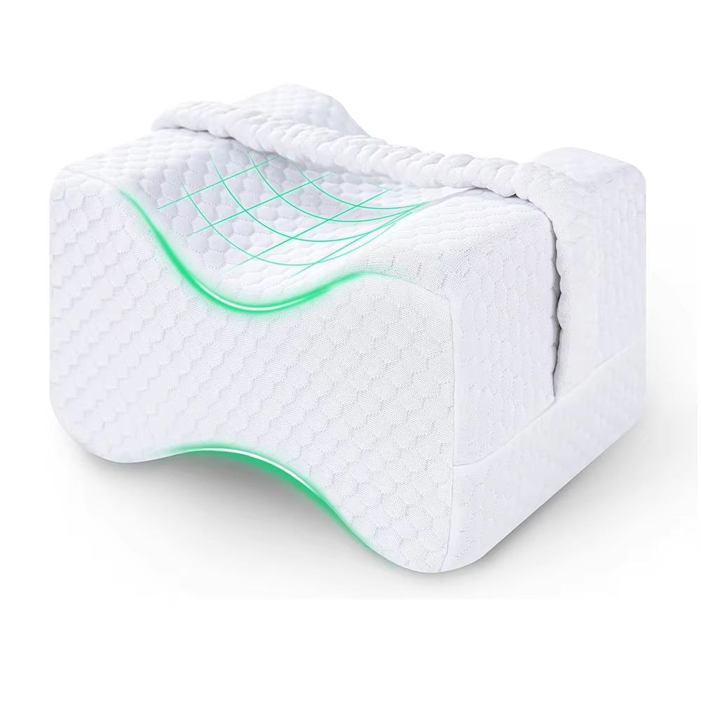 Memory Foam Knee Pillow For Side Sleepers  Soft Leg Support With Adjustable Straps 7