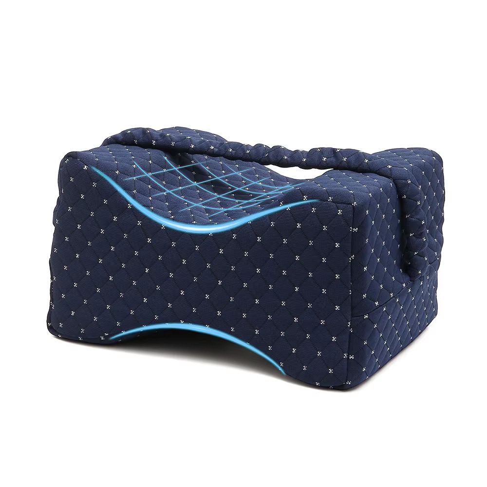 Memory Foam Knee Pillow For Side Sleepers  Soft Leg Support With Adjustable Straps 8