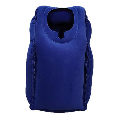 Upgraded Inflatable Travel Pillow  Air Cushion Headrest With Chin Support For Plane Car And Office 9
