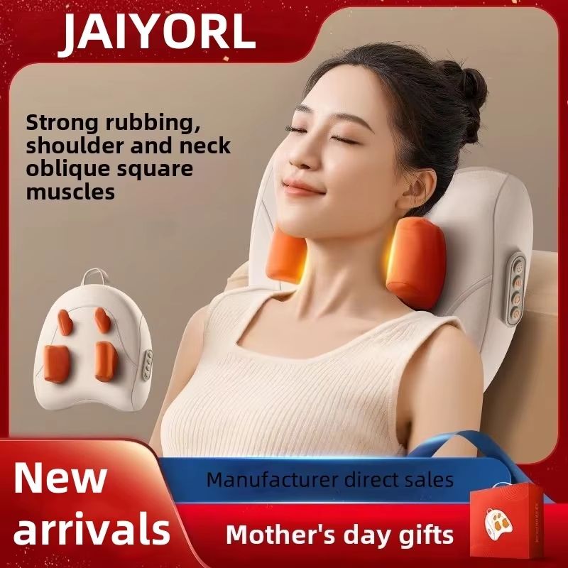 Wireless Electric Trapezius Massage Pillow  Shiatsu Neck Shoulder And Waist Massager With Heat 1