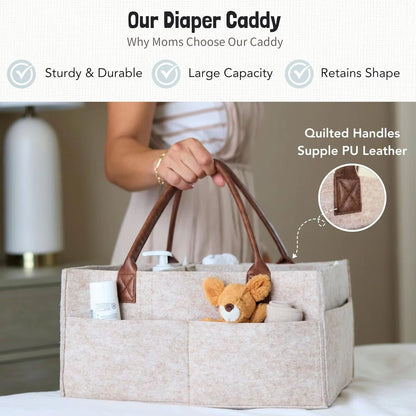 Baby Felt Storage Organizer Basket  Diaper Bag Caddy With Handles For Nursery  Kids 3