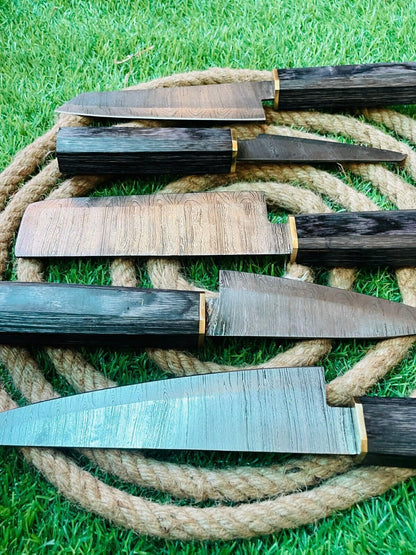 5Piece Handmade Damascus Steel Chef Knife Set  Rat Tail Tang 1