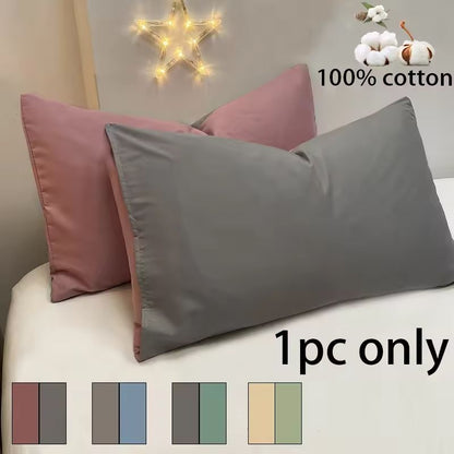 Cotton Color Block Pillowcase Super Soft Wrinkle Resistant with Envelope Closure