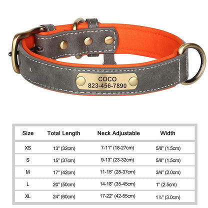 Personalized Dog Collar Custom Engraved PU Leather With Nameplate ID Tag 9