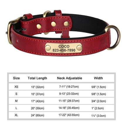 Personalized Dog Collar Custom Engraved PU Leather With Nameplate ID Tag 6
