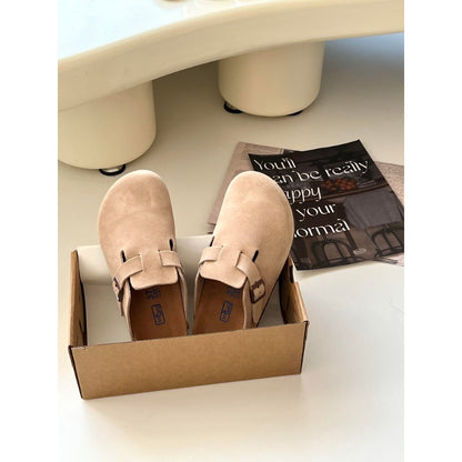 Leather Boken Slippers New Soft Bottom Half Drag Shoes For Men And Women Casual Outdoor Indoor Genu 4