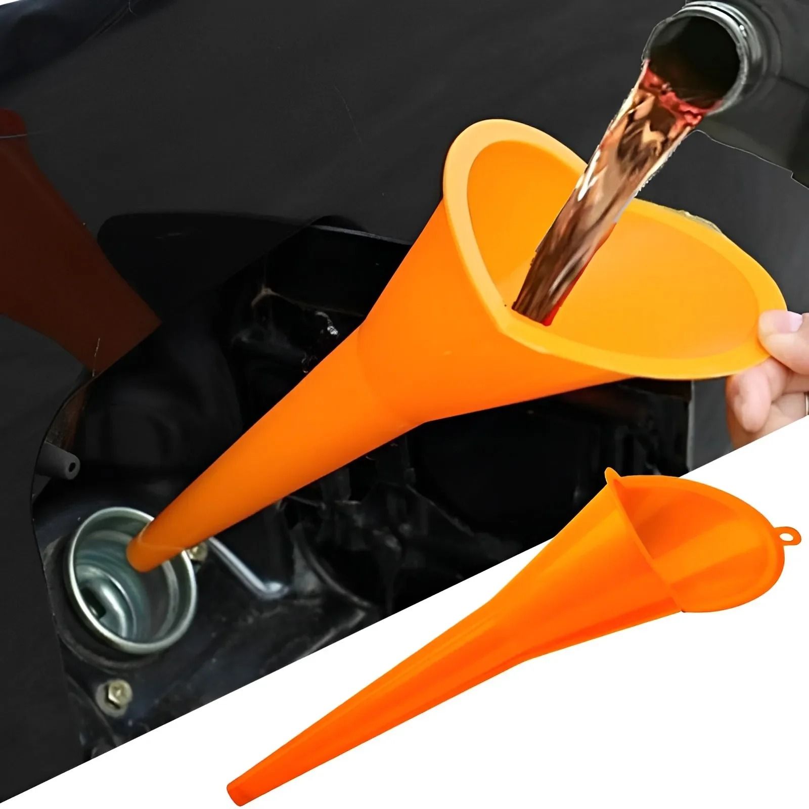 Car Long Stem Funnel Anti Splash Gasoline and Oil Filling Tool