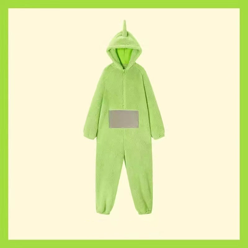 Soft Teletubbies Onesie Pajamas For Adults Long Sleeve Dipsy Tinky Winky Po Lala Costume Unisex Hom 7