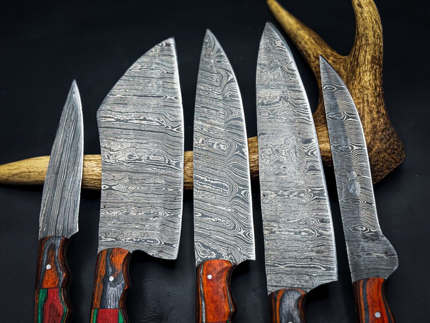 Custom Handmade Damascus Chef  Hunting Knife  Premium D2 Steel Blade With Sheath 2