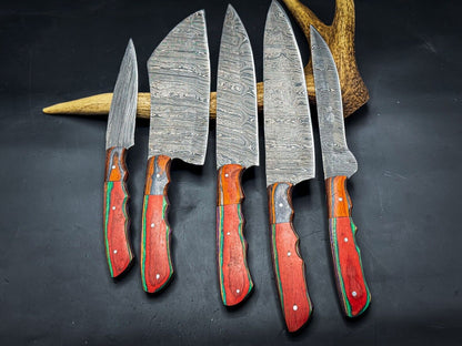 Custom Handmade Damascus Chef  Hunting Knife  Premium D2 Steel Blade With Sheath 3