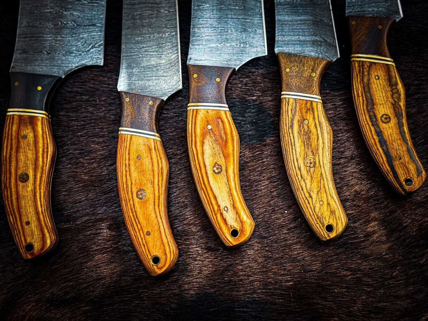 Custom Handmade Damascus Chef  Hunting Knife  D2 Steel Blade With Custom Handle 1