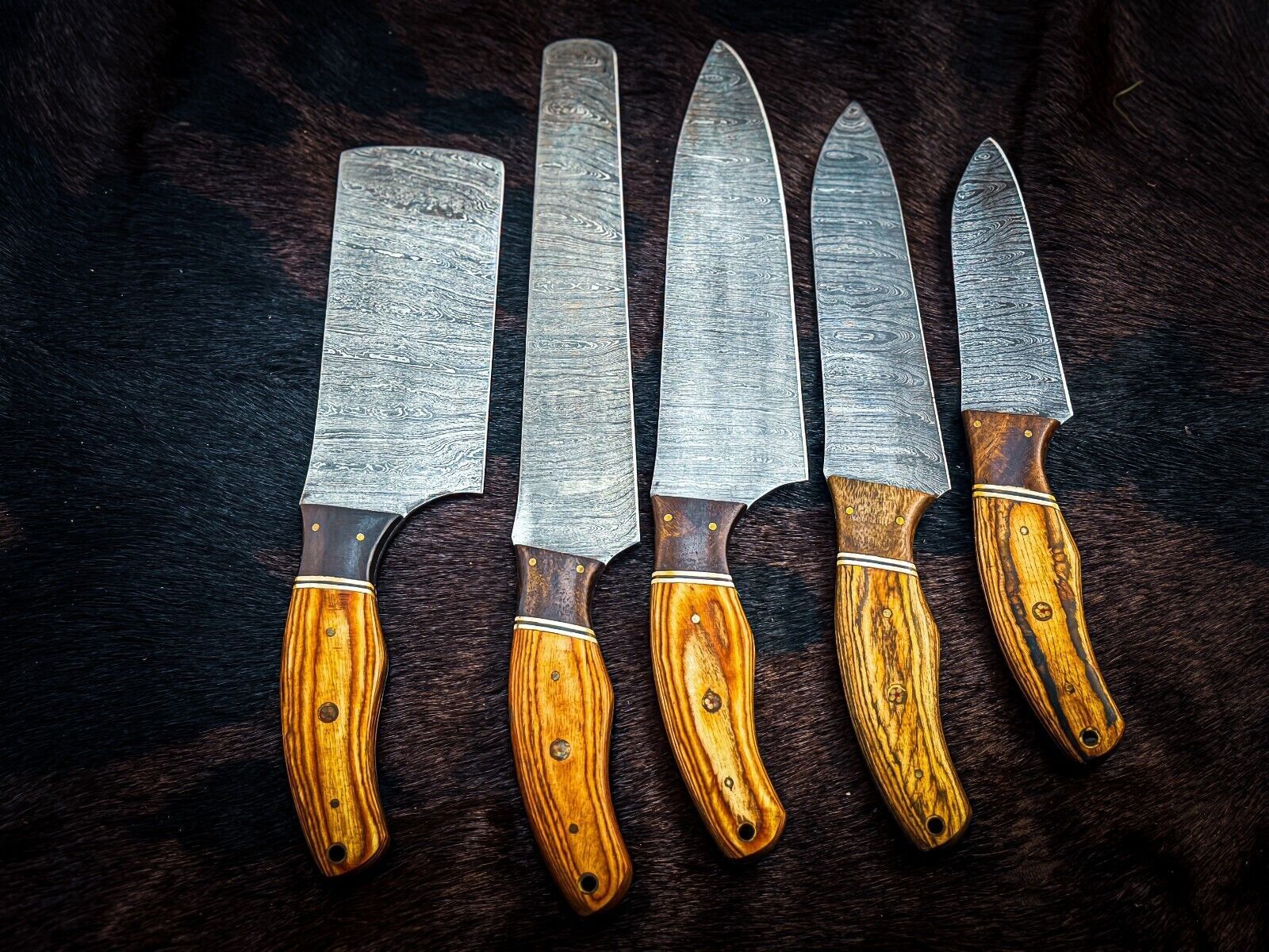 Custom Handmade Damascus Chef  Hunting Knife  D2 Steel Blade With Custom Handle 3