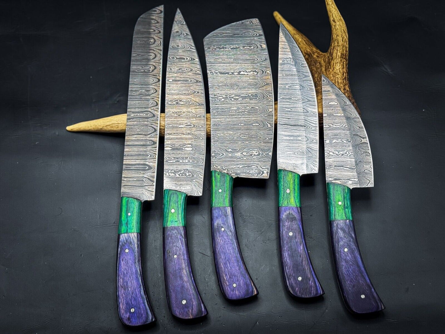 Custom Handmade Damascus Chef  Hunting Knife  D2 Steel Blade 2