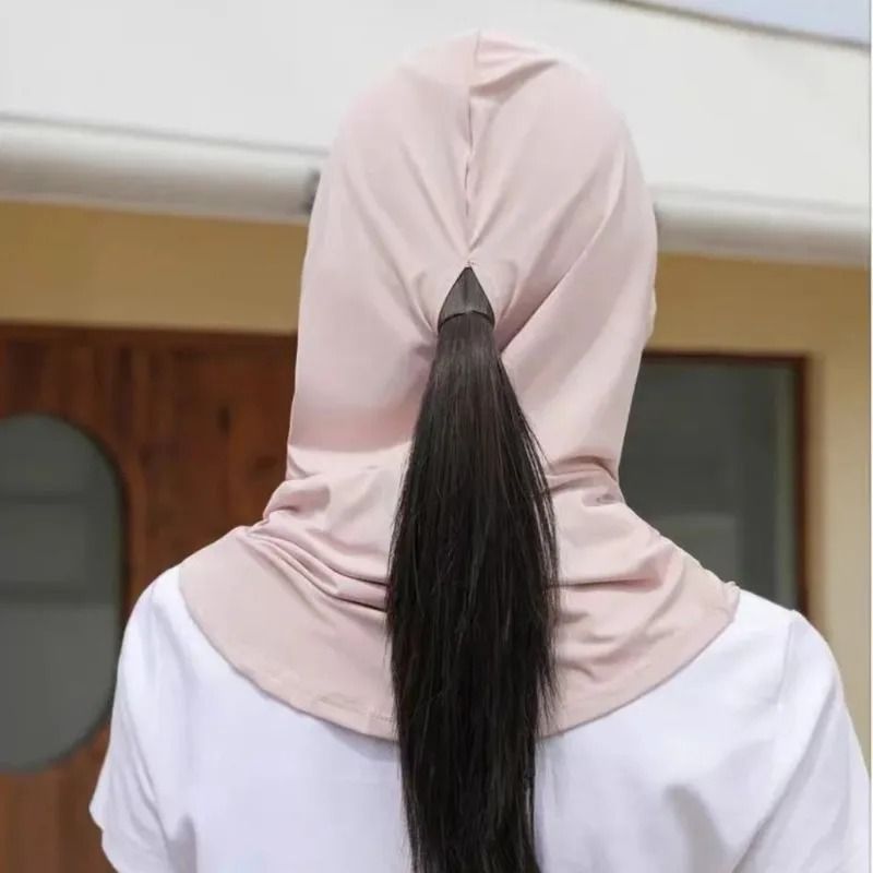 Pull Rope AntiUV Sunscreen Hat With Mask Shawl For Outdoor Sports 4