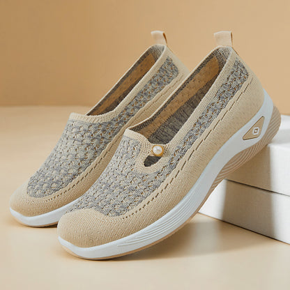 Lightweight Casual Shoes for Women, Spring Autumn Breathable Mother Shoes, Soft Sole Walking Shoes, Comfortable Single