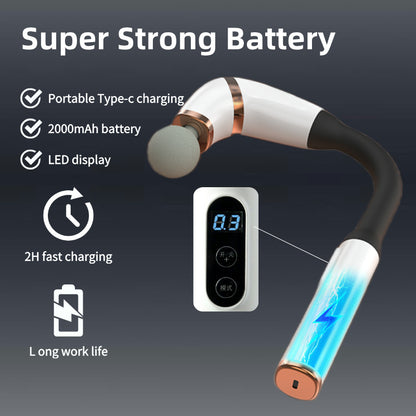 U Shaped Back Massager Deep Tissue Massage Gun With Upgraded Extended Handle 4 Massage Heads For Mu 2