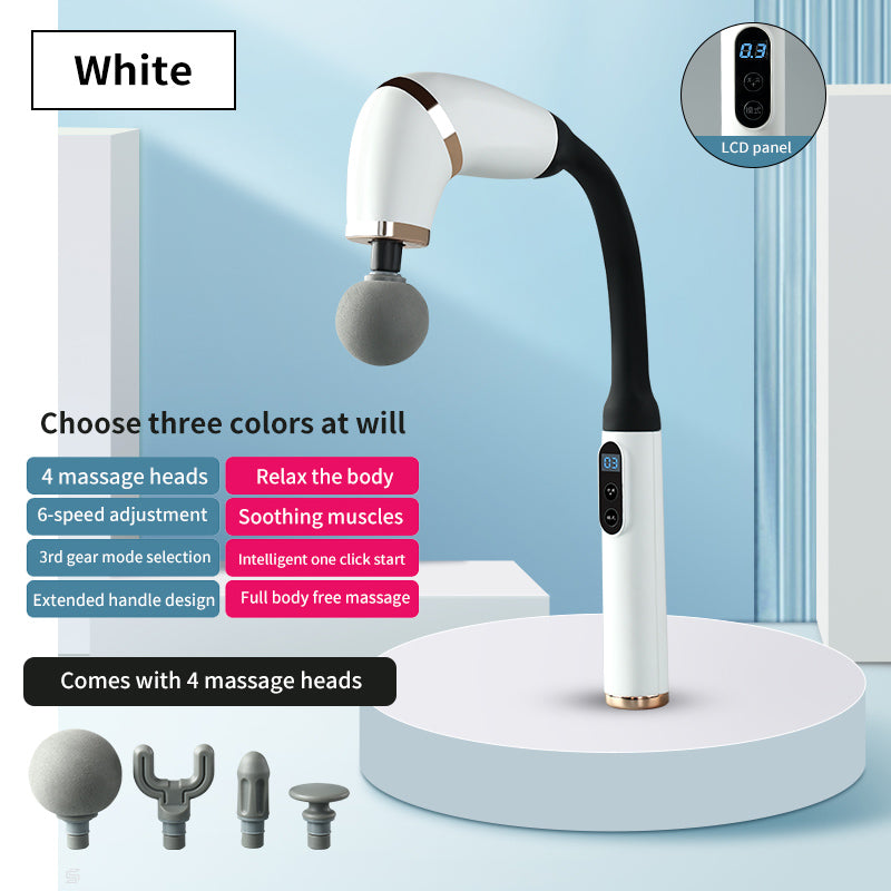 U Shaped Back Massager Deep Tissue Massage Gun With Upgraded Extended Handle 4 Massage Heads For Mu 7