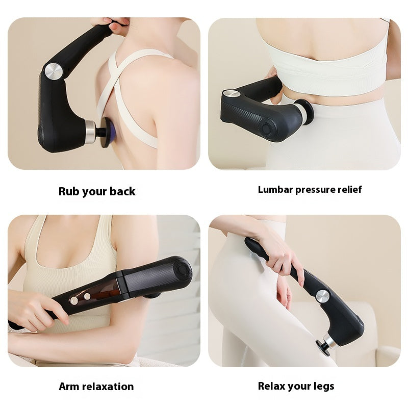 Adjustable Angles Portable Percussion Massager, Fascia Gun Massage with Hot and Cold Heads, Back Massager for Muscles