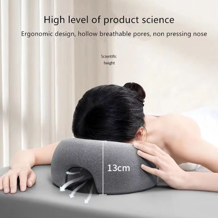 Ergonomic Memory Foam Lying Down Pillow  Breathable Face Rest  Head Support For Massage Beauty And  3