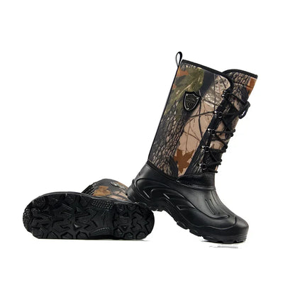 Waterproof Fishing Boots New Big Tree Camouflage Mens Shoes Winter Plush Boots High Top Snow Boots  3