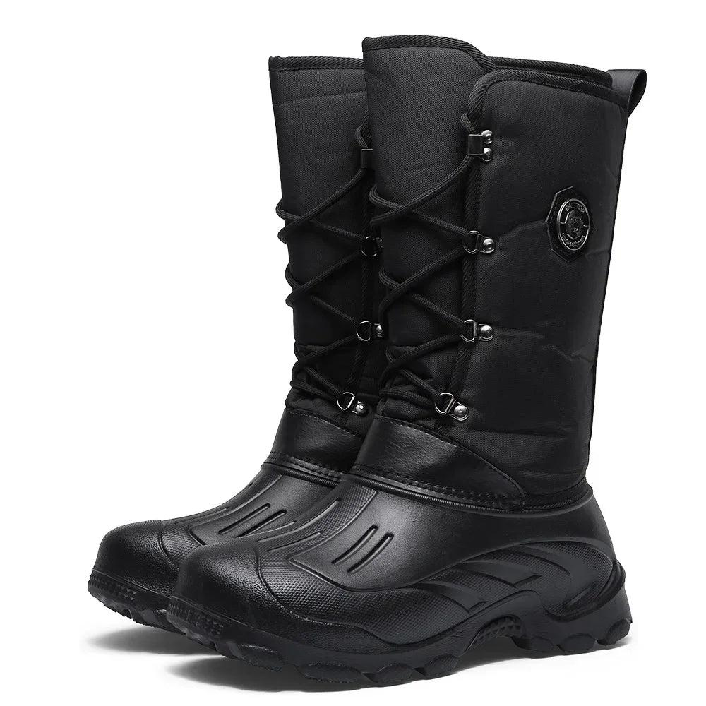 Waterproof Fishing Boots New Big Tree Camouflage Mens Shoes Winter Plush Boots High Top Snow Boots  5