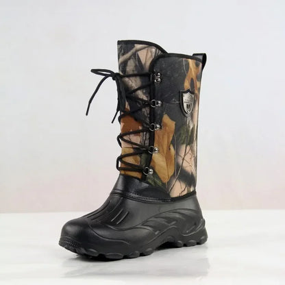 Waterproof Fishing Boots New Big Tree Camouflage Mens Shoes Winter Plush Boots High Top Snow Boots  7