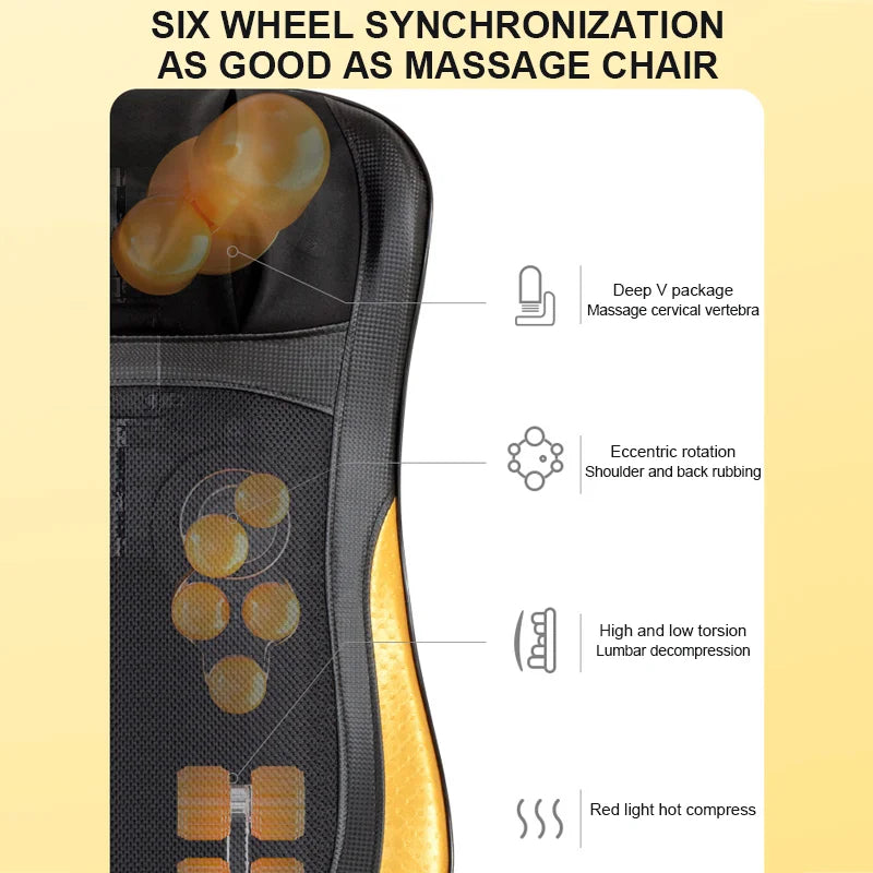 Upgrade Back Massager Deep With Heat Neck Massage Pillow Electric Cushion Tissue Kneading For Shoul 2
