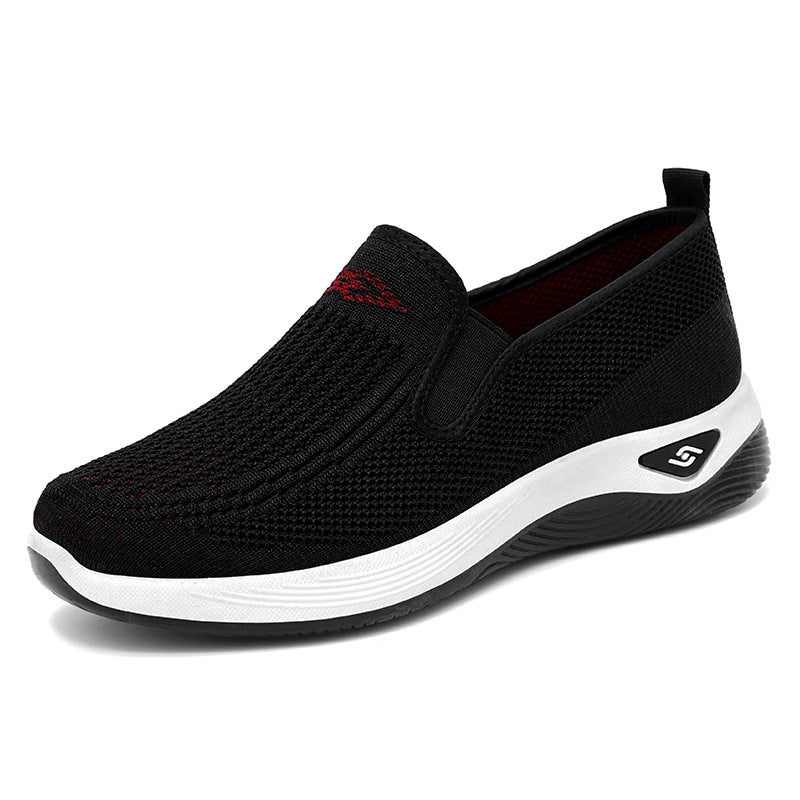 Knitted Breathable Womens Shoes Spring And Summer Sports Running Shoes Casual Platform Work Shoes 4