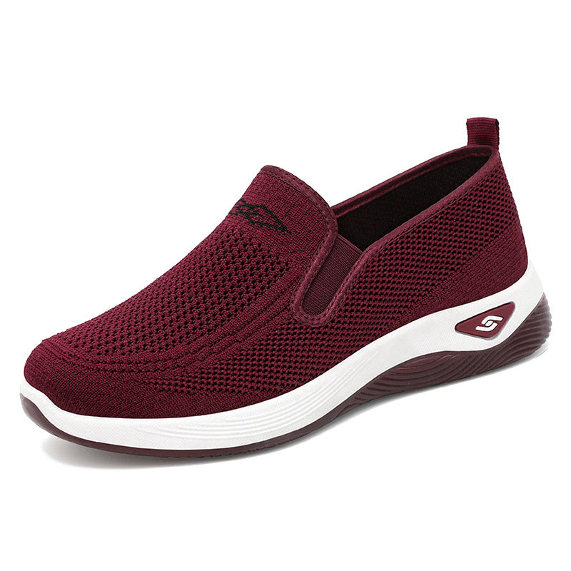 Knitted Breathable Womens Shoes Spring And Summer Sports Running Shoes Casual Platform Work Shoes 6