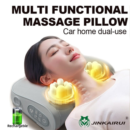 Deep Kneading Shoulders, Massage Pillow Heated Acupressure Massager, Relax Whole Body Muscles