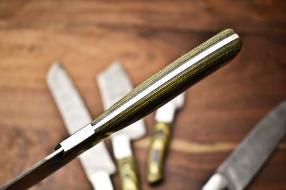 5Piece Handmade Hammered Damascus Steel Chef Knife Set  Professional Kitchen Cutlery 1