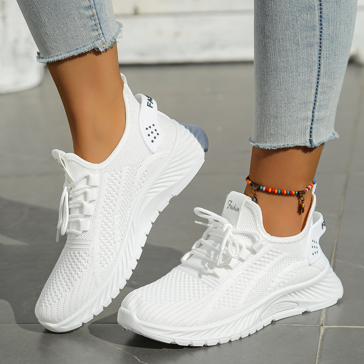 Women Shoes Casual Sneaker, New Fashion Leisure Sports, Cross-Border Factory Wholesale Trend Fly Weaving Single Shoes