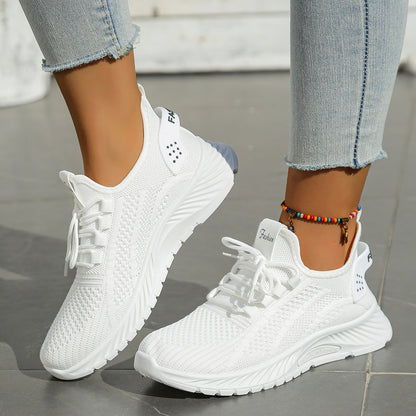 Women Shoes Casual Sneaker, New Fashion Leisure Sports, Cross-Border Factory Wholesale Trend Fly Weaving Single Shoes