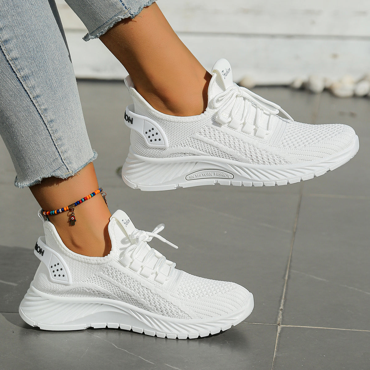 Women Shoes Casual Sneaker, New Fashion Leisure Sports, Cross-Border Factory Wholesale Trend Fly Weaving Single Shoes