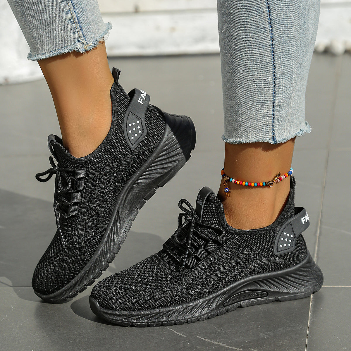 Women Shoes Casual Sneaker, New Fashion Leisure Sports, Cross-Border Factory Wholesale Trend Fly Weaving Single Shoes