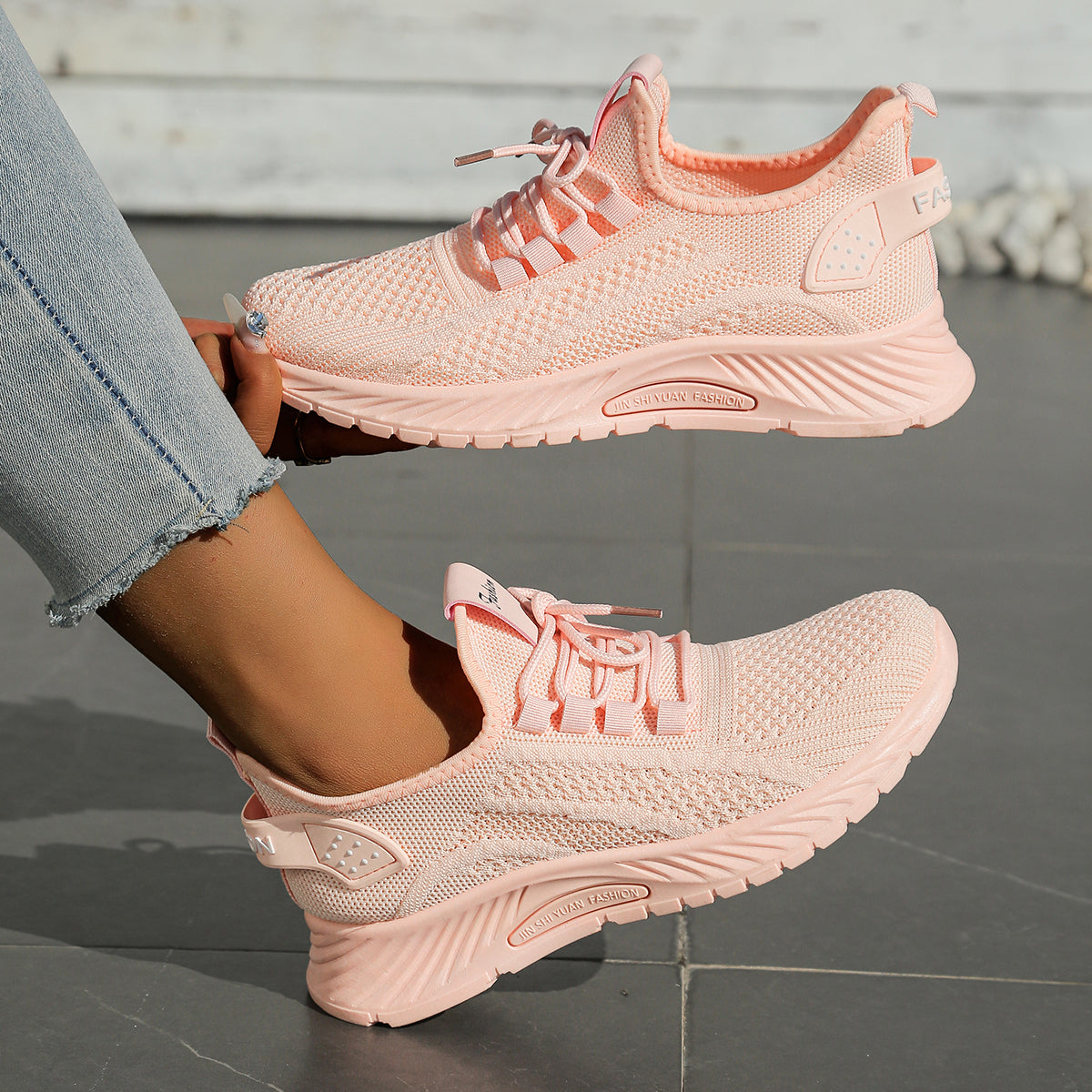 Women Shoes Casual Sneaker, New Fashion Leisure Sports, Cross-Border Factory Wholesale Trend Fly Weaving Single Shoes