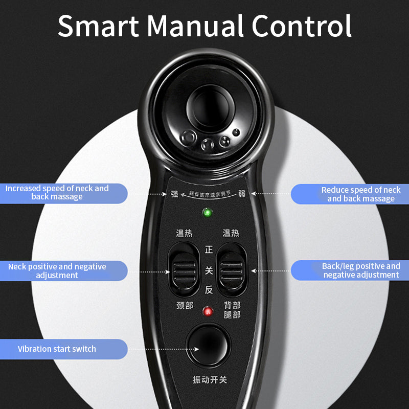 Body Cushion Massage Chair Vibrating Electric Cervical Neck Back Heated Remote Control Pad Muscle S 2